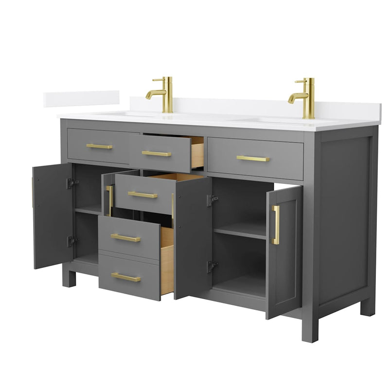 Beckett 60" Free Standing Double Basin Vanity Set with Cabinet and Quartz Vanity Top - image 18
