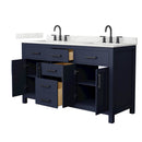Beckett 60" Free Standing Double Basin Vanity Set with Cabinet and Quartz Vanity Top - image 2