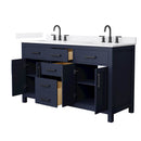 Beckett 60" Free Standing Double Basin Vanity Set with Cabinet and Quartz Vanity Top - image 7