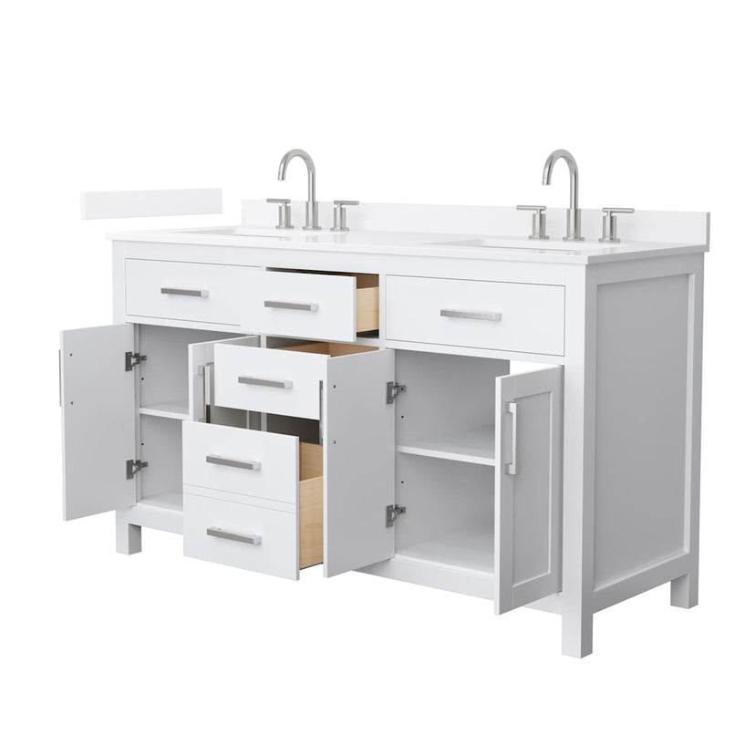 Beckett 60" Free Standing Double Basin Vanity Set with Cabinet and Quartz Vanity Top - image 8
