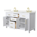 Beckett 60" Free Standing Double Basin Vanity Set with Cabinet and Quartz Vanity Top - image 11