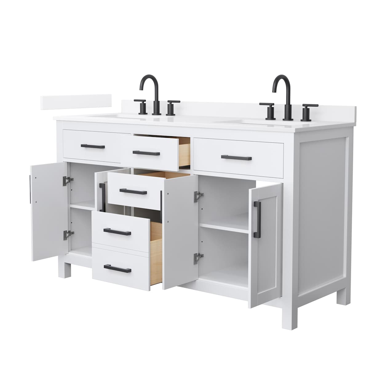 Beckett 60" Free Standing Double Basin Vanity Set with Cabinet and Quartz Vanity Top - image 12