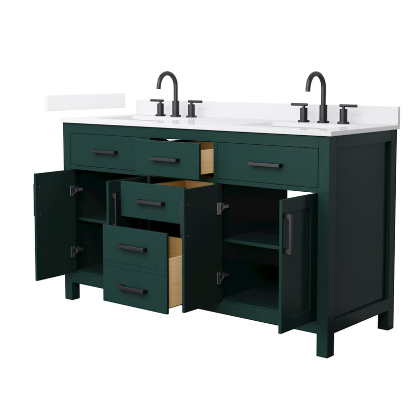 Beckett 60" Free Standing Double Basin Vanity Set with Cabinet and Quartz Vanity Top - image 16