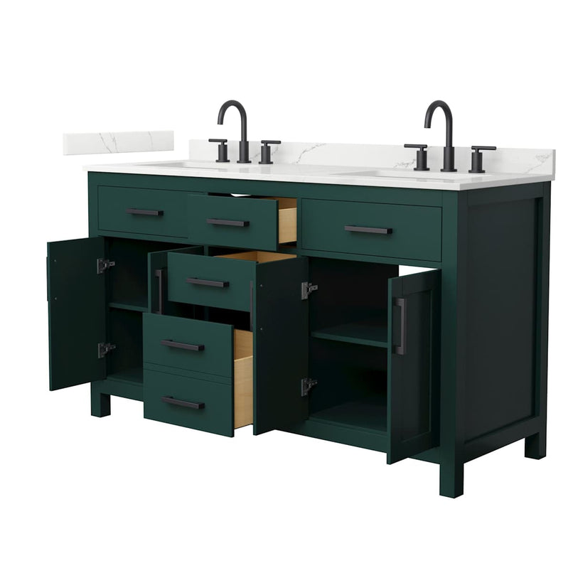 Beckett 60" Free Standing Double Basin Vanity Set with Cabinet and Quartz Vanity Top - image 17