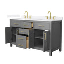 Beckett 60" Free Standing Double Basin Vanity Set with Cabinet and Quartz Vanity Top - image 18