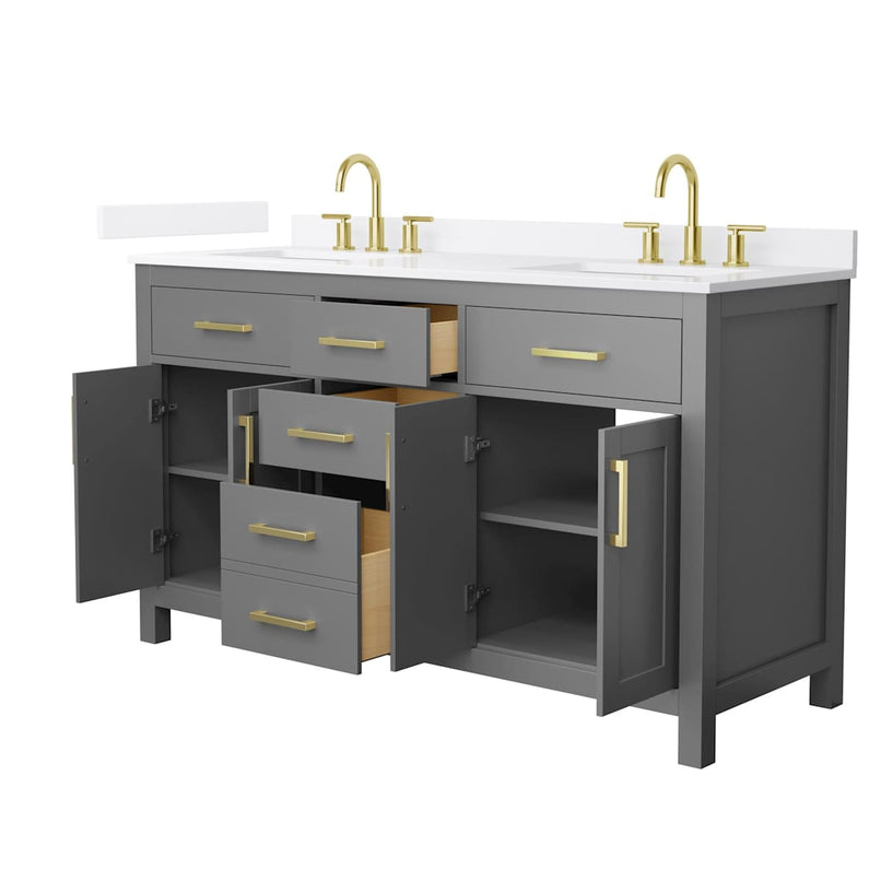 Beckett 60" Free Standing Double Basin Vanity Set with Cabinet and Quartz Vanity Top - image 18