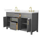 Beckett 60" Free Standing Double Basin Vanity Set with Cabinet and Quartz Vanity Top - image 19