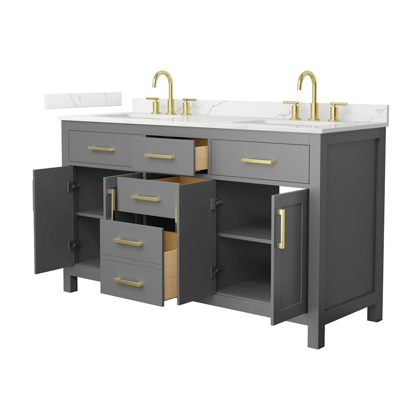 Beckett 60" Free Standing Double Basin Vanity Set with Cabinet and Quartz Vanity Top - image 19