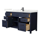 Beckett 60" Free Standing Single Basin Vanity Set with Cabinet and Quartz Vanity Top - image 2