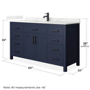 Beckett 60" Free Standing Single Basin Vanity Set with Cabinet and Quartz Vanity Top - image 4