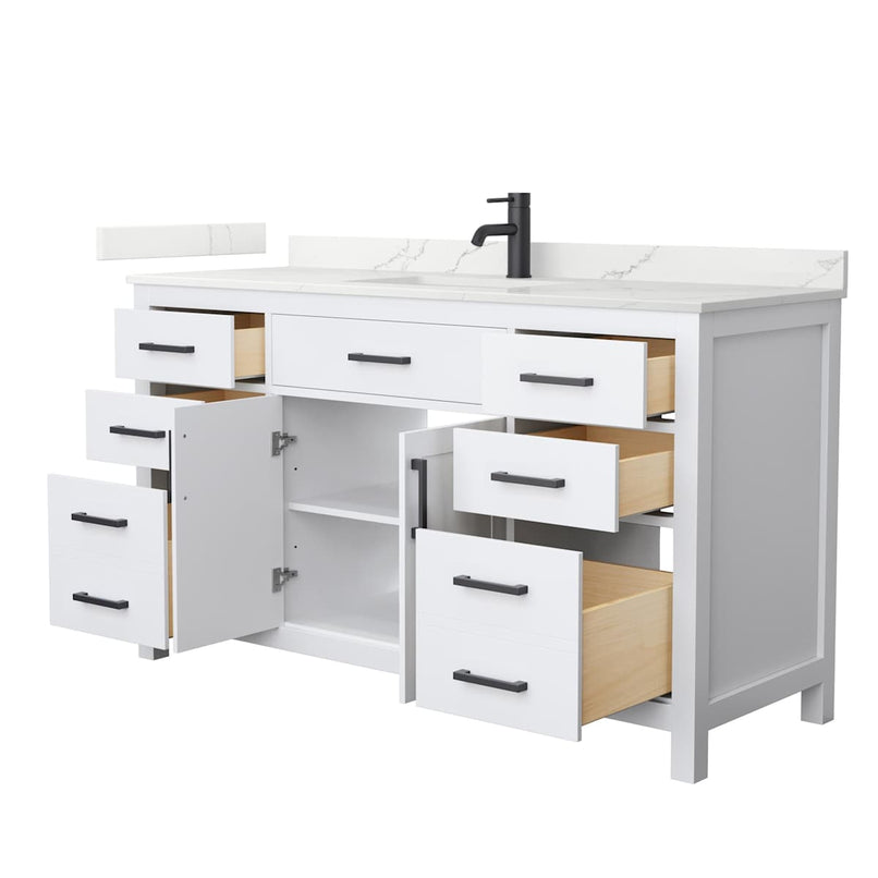 Beckett 60" Free Standing Single Basin Vanity Set with Cabinet and Quartz Vanity Top - image 13