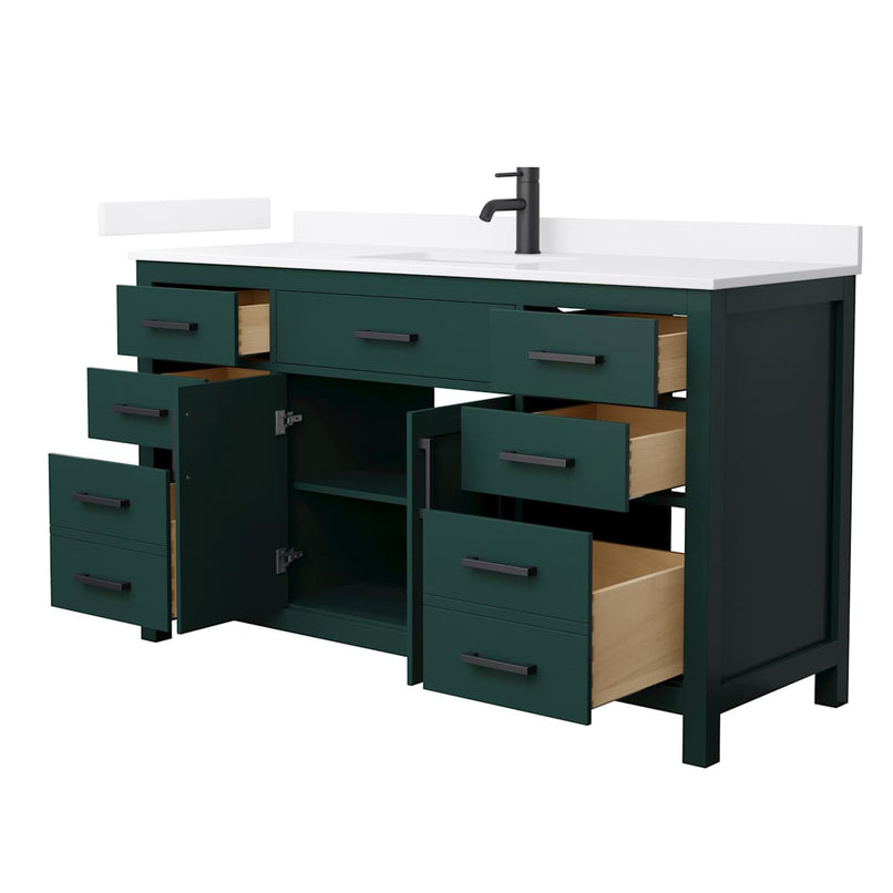 Beckett 60" Free Standing Single Basin Vanity Set with Cabinet and Quartz Vanity Top - image 16