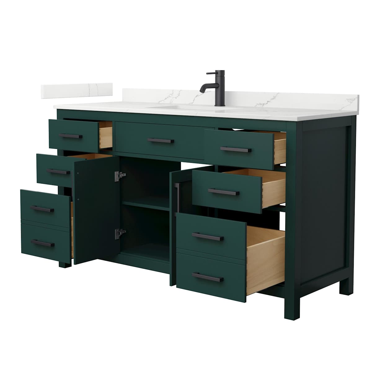 Beckett 60" Free Standing Single Basin Vanity Set with Cabinet and Quartz Vanity Top - image 17