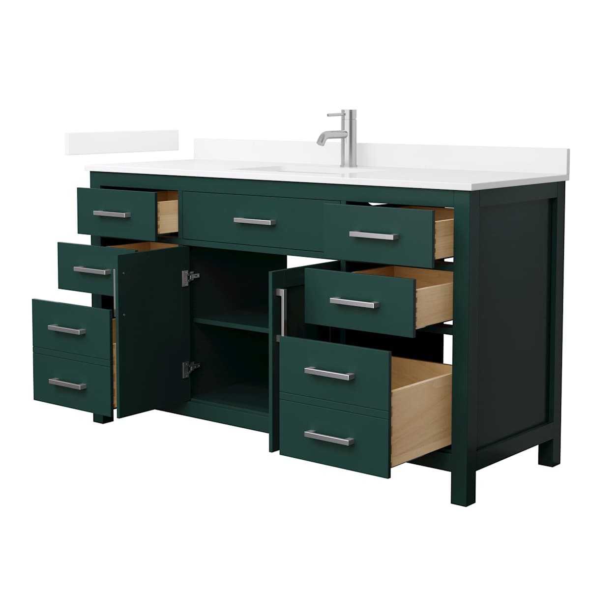 Beckett 60" Free Standing Single Basin Vanity Set with Cabinet and Quartz Vanity Top - image 20