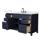 Beckett 60" Free Standing Single Basin Vanity Set with Cabinet and Quartz Vanity Top - image 2