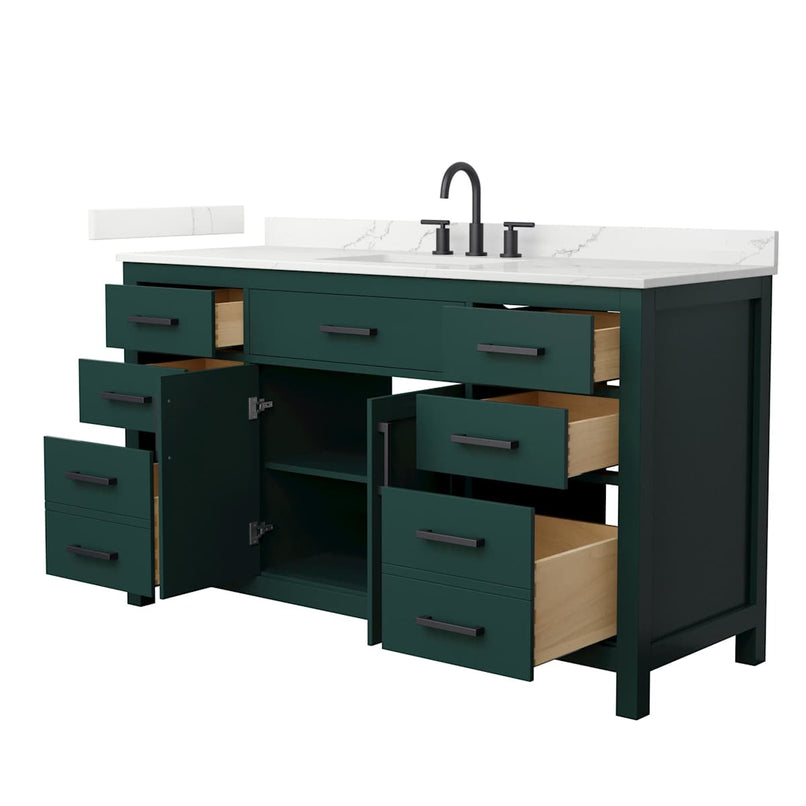 Beckett 60" Free Standing Single Basin Vanity Set with Cabinet and Quartz Vanity Top - image 17