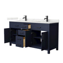 Beckett 66" Free Standing Double Basin Vanity Set with Cabinet and Quartz Vanity Top - image 2
