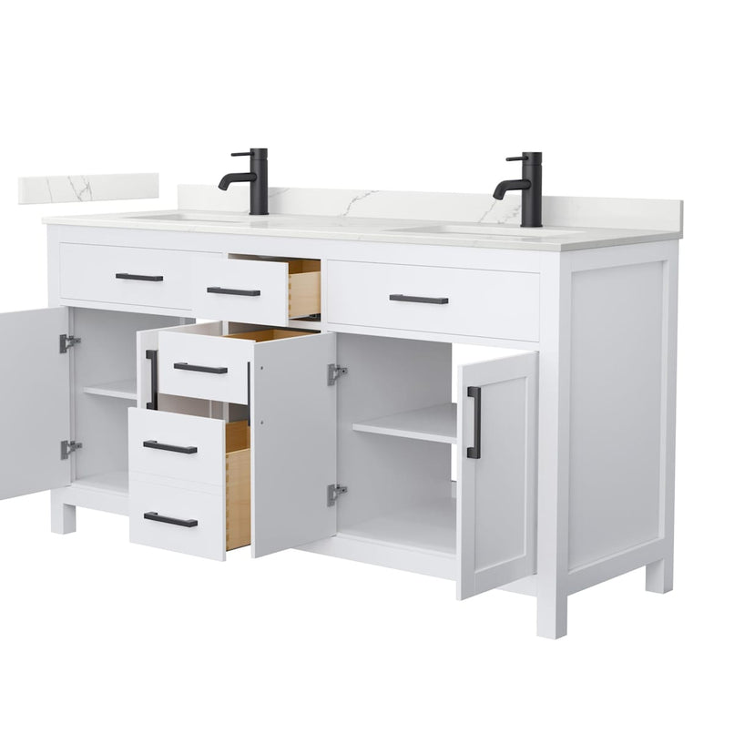 Beckett 66" Free Standing Double Basin Vanity Set with Cabinet and Quartz Vanity Top - image 13