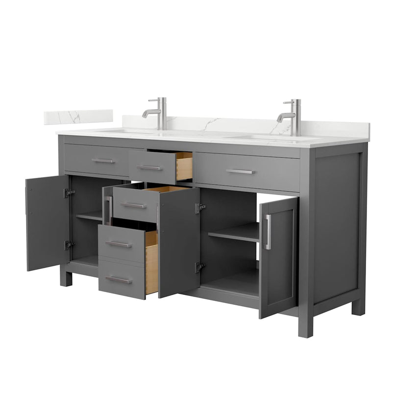 Beckett 66" Free Standing Double Basin Vanity Set with Cabinet and Quartz Vanity Top - image 15