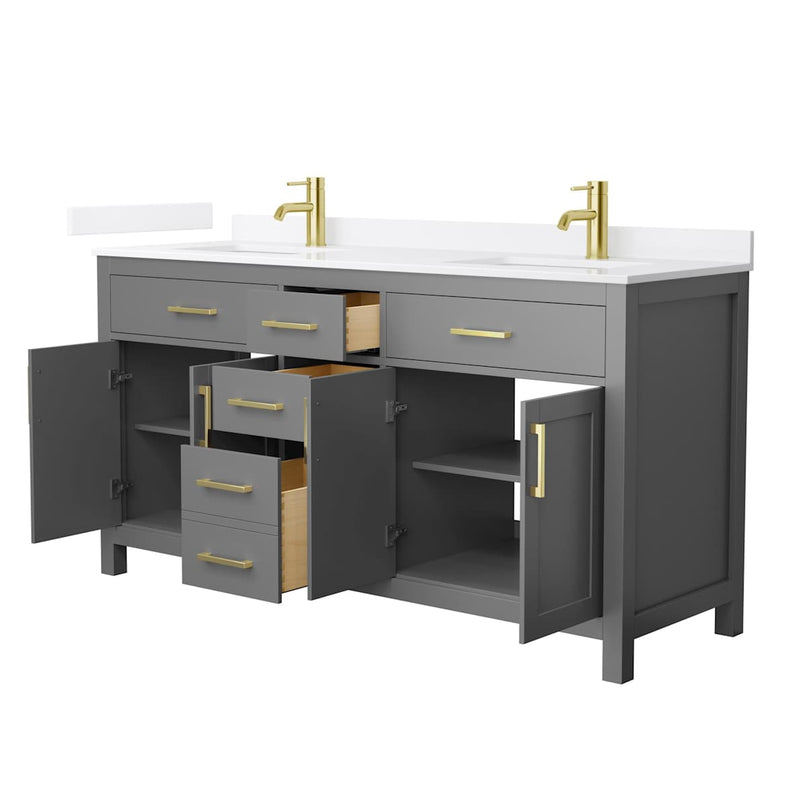 Beckett 66" Free Standing Double Basin Vanity Set with Cabinet and Quartz Vanity Top - image 18