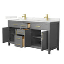 Beckett 66" Free Standing Double Basin Vanity Set with Cabinet and Quartz Vanity Top - image 19