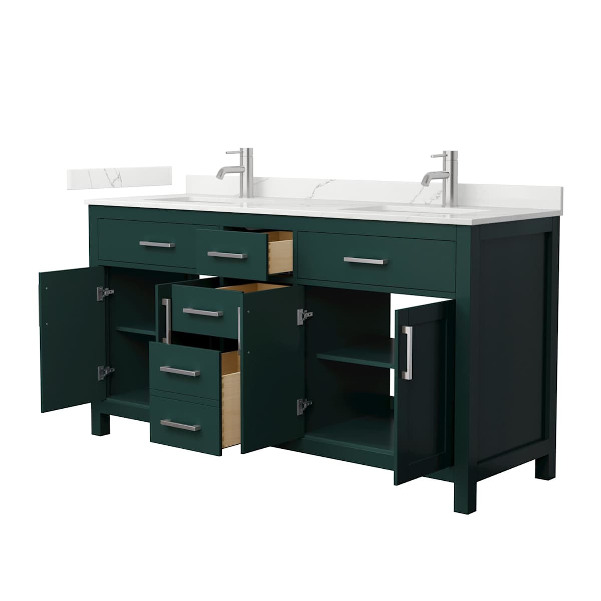 Beckett 66" Free Standing Double Basin Vanity Set with Cabinet and Quartz Vanity Top - image 21