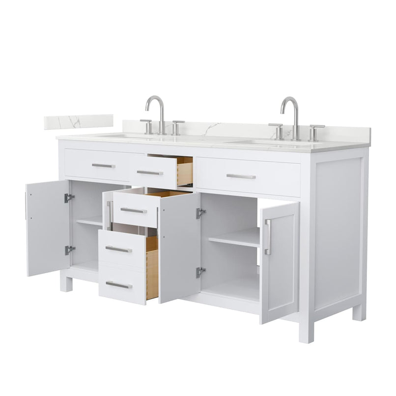 Beckett 66" Free Standing Double Basin Vanity Set with Cabinet and Quartz Vanity Top - image 9