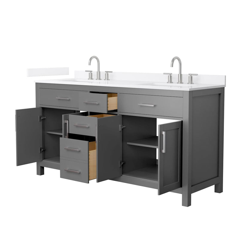 Beckett 66" Free Standing Double Basin Vanity Set with Cabinet and Quartz Vanity Top - image 14