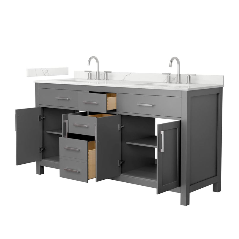 Beckett 66" Free Standing Double Basin Vanity Set with Cabinet and Quartz Vanity Top - image 15