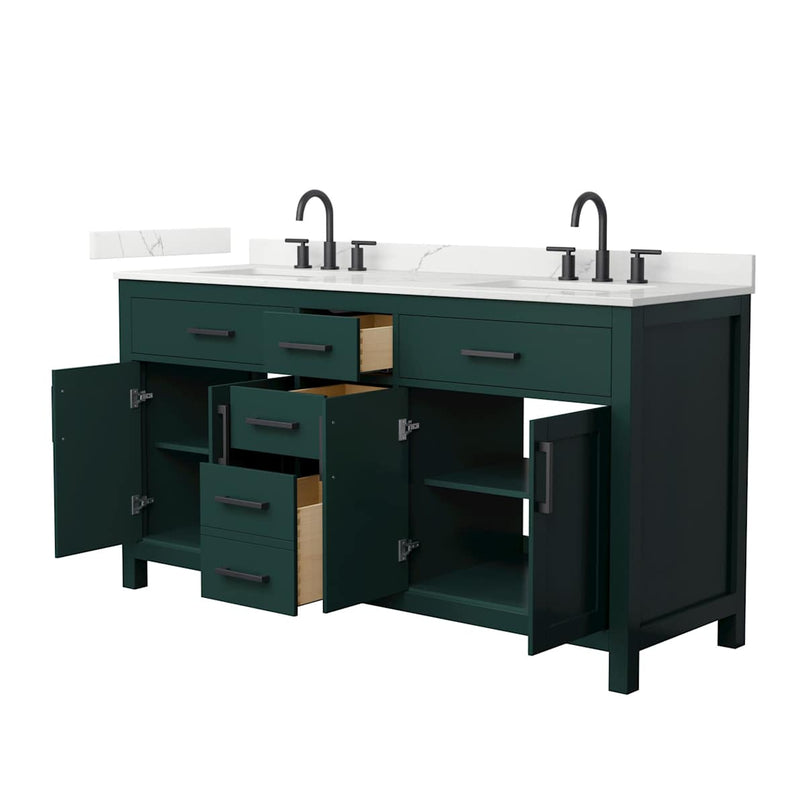 Beckett 66" Free Standing Double Basin Vanity Set with Cabinet and Quartz Vanity Top - image 17