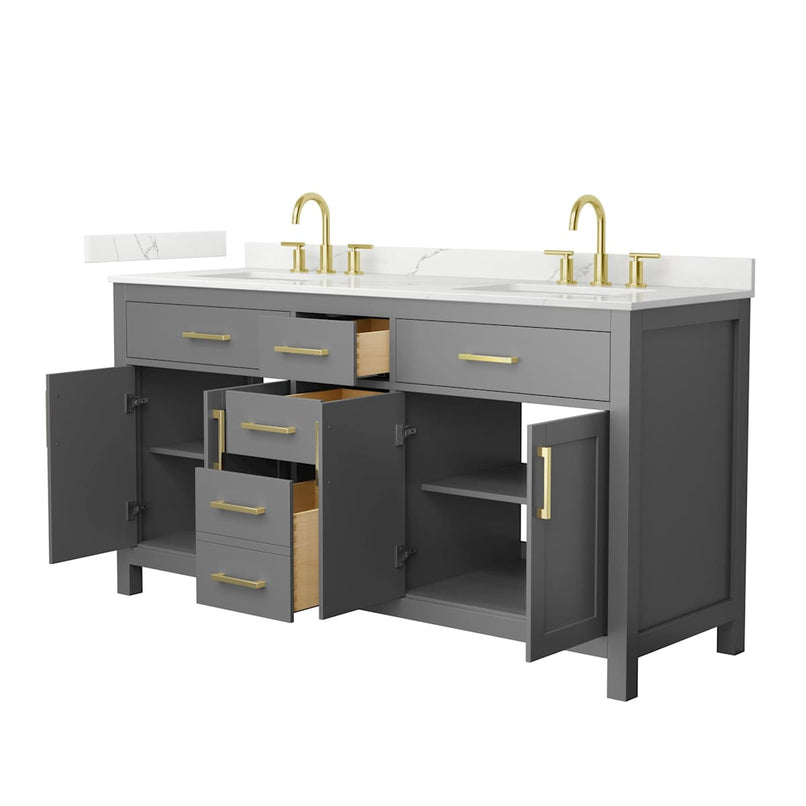 Beckett 66" Free Standing Double Basin Vanity Set with Cabinet and Quartz Vanity Top - image 19
