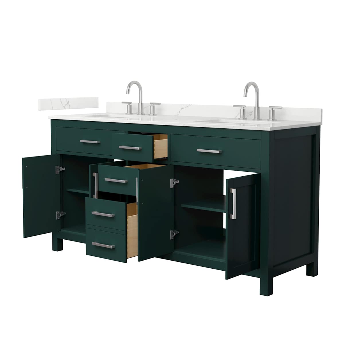 Beckett 66" Free Standing Double Basin Vanity Set with Cabinet and Quartz Vanity Top - image 21