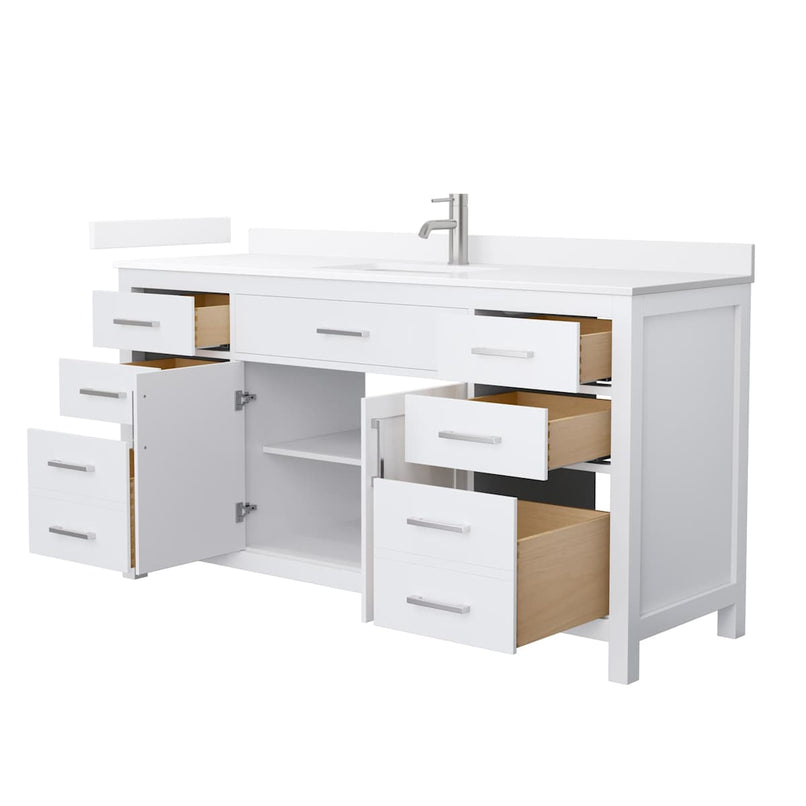 Beckett 66" Free Standing Single Basin Vanity Set with Cabinet and Quartz Vanity Top - image 8