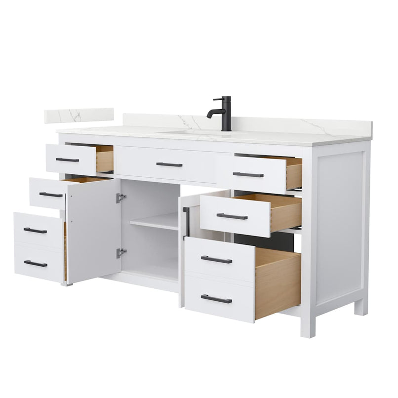 Beckett 66" Free Standing Single Basin Vanity Set with Cabinet and Quartz Vanity Top - image 13