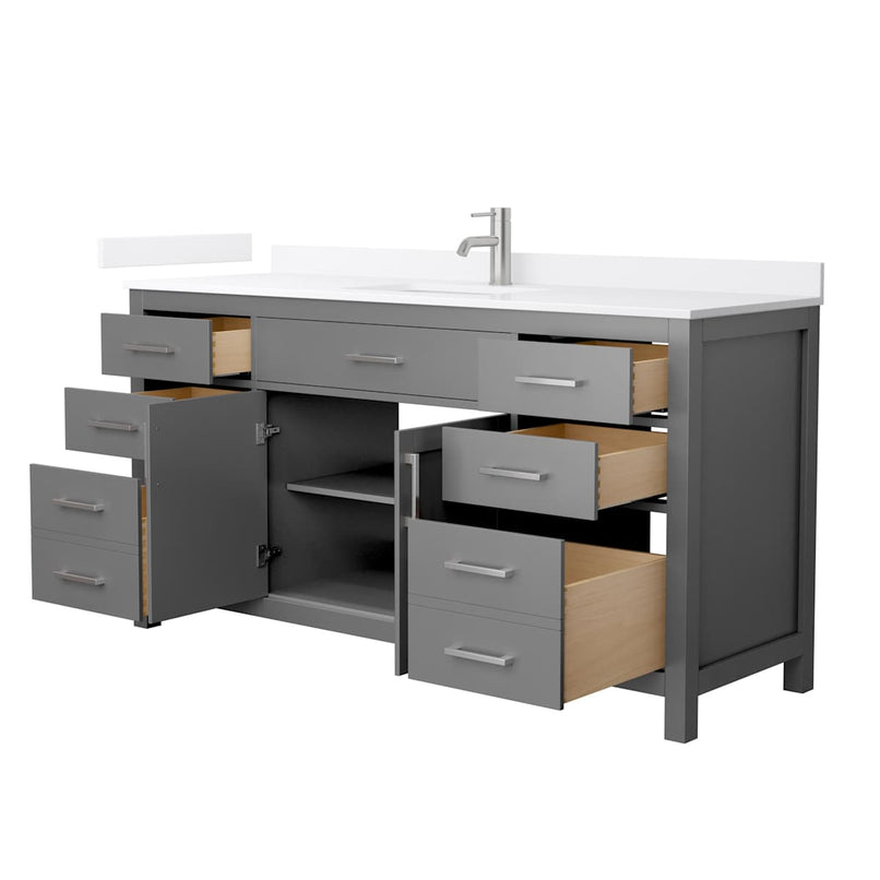 Beckett 66" Free Standing Single Basin Vanity Set with Cabinet and Quartz Vanity Top - image 14