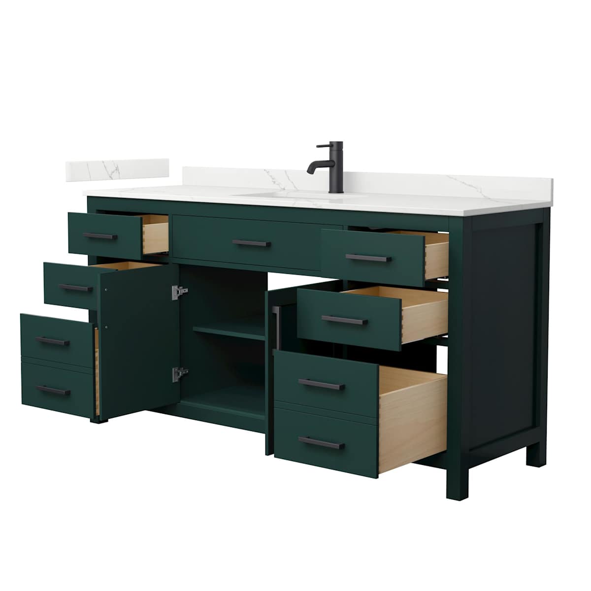 Beckett 66" Free Standing Single Basin Vanity Set with Cabinet and Quartz Vanity Top - image 17