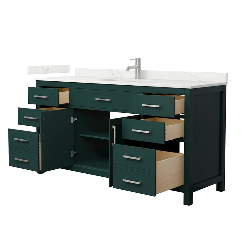Beckett 66" Free Standing Single Basin Vanity Set with Cabinet and Quartz Vanity Top - image 21
