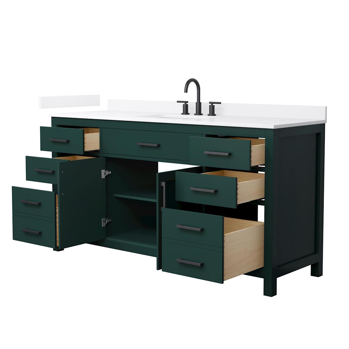 Beckett 66" Free Standing Single Basin Vanity Set with Cabinet and Quartz Vanity Top - image 16