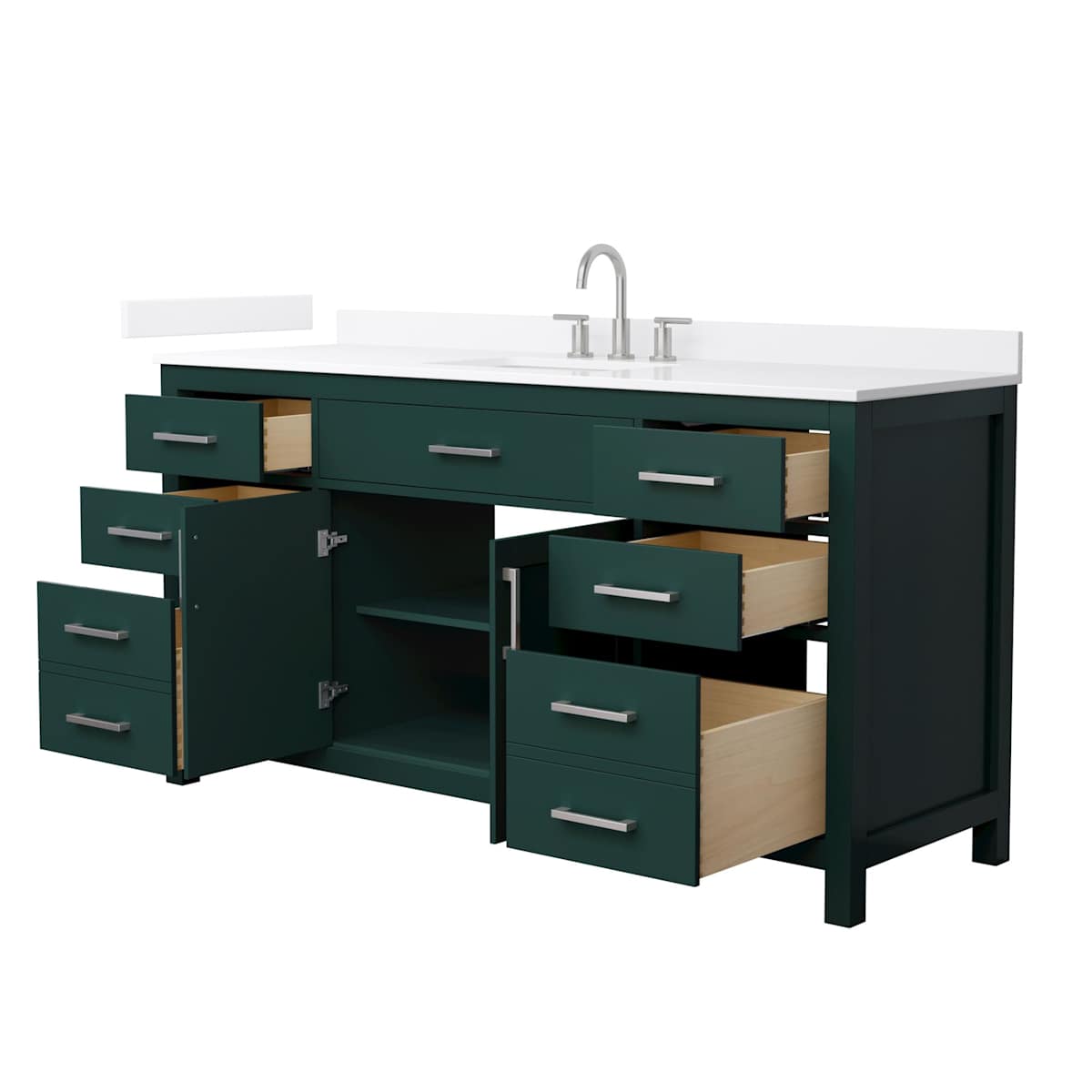 Beckett 66" Free Standing Single Basin Vanity Set with Cabinet and Quartz Vanity Top - image 20