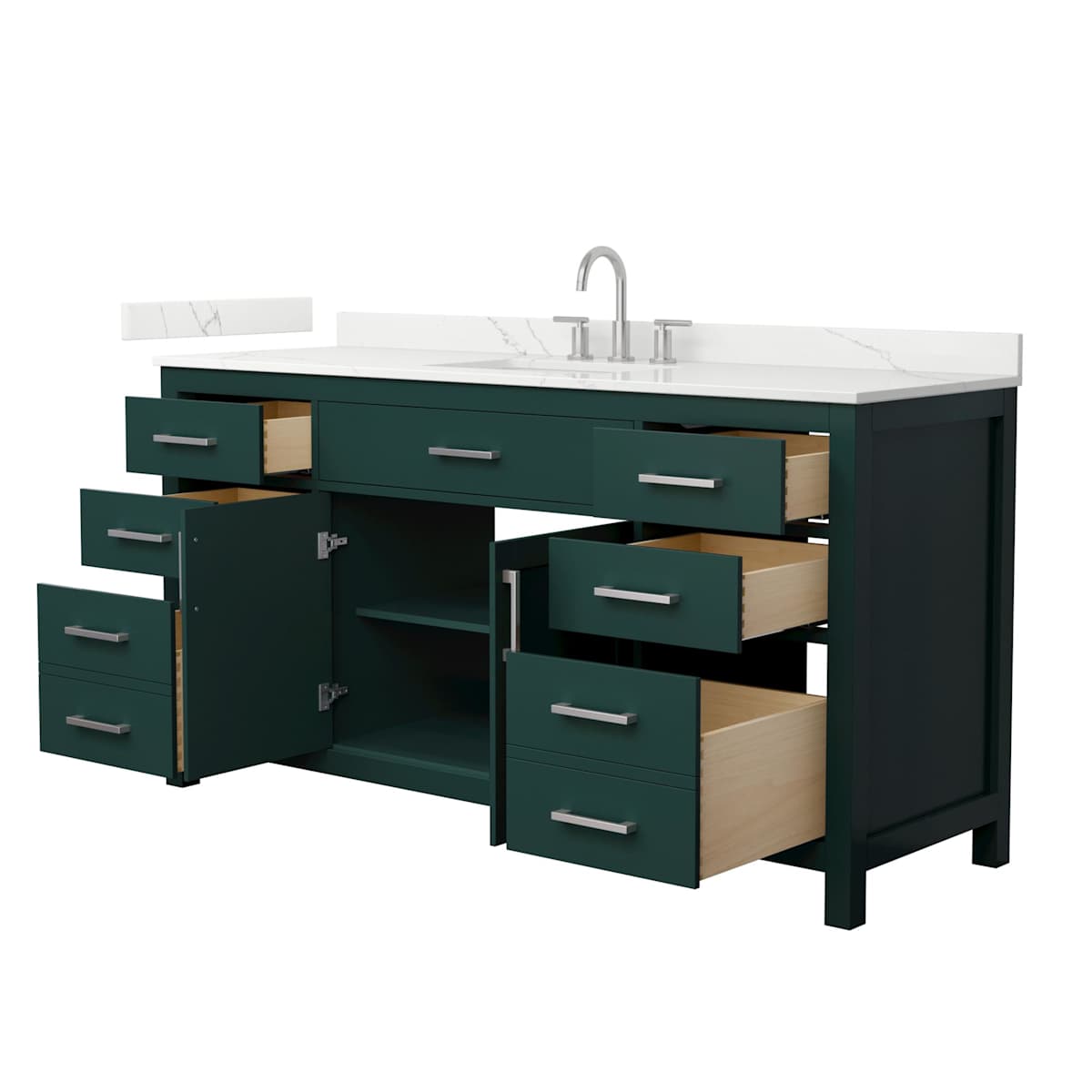 Beckett 66" Free Standing Single Basin Vanity Set with Cabinet and Quartz Vanity Top - image 21