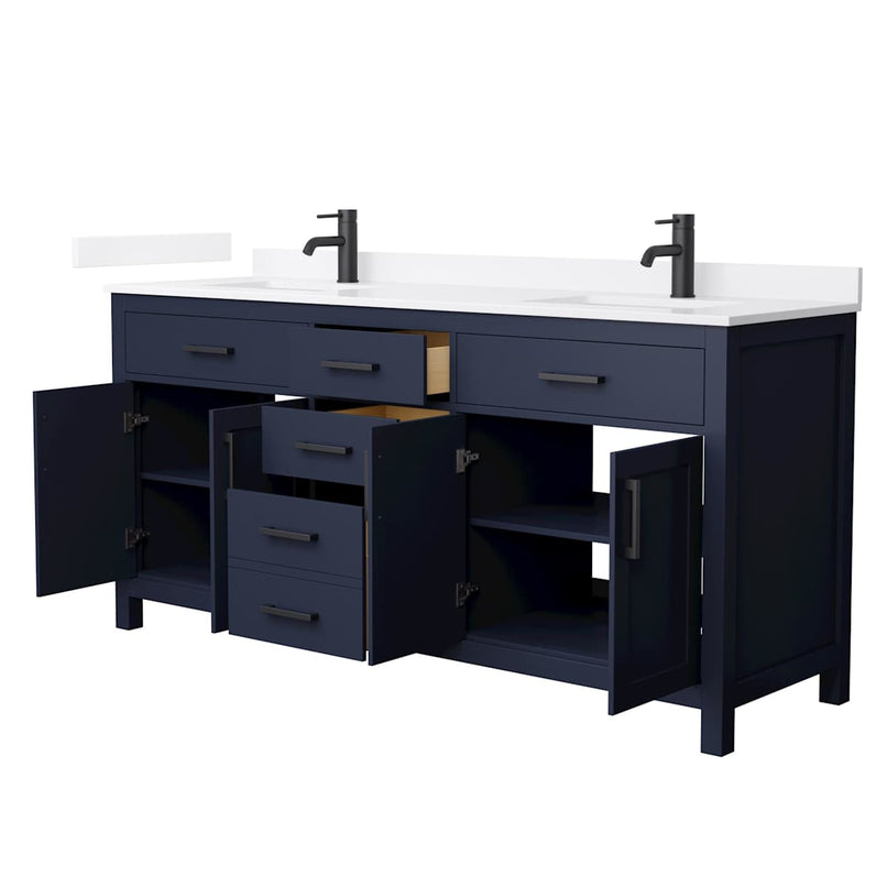 Beckett 72" Free Standing Double Basin Vanity Set with Cabinet and Quartz Vanity Top - image 7