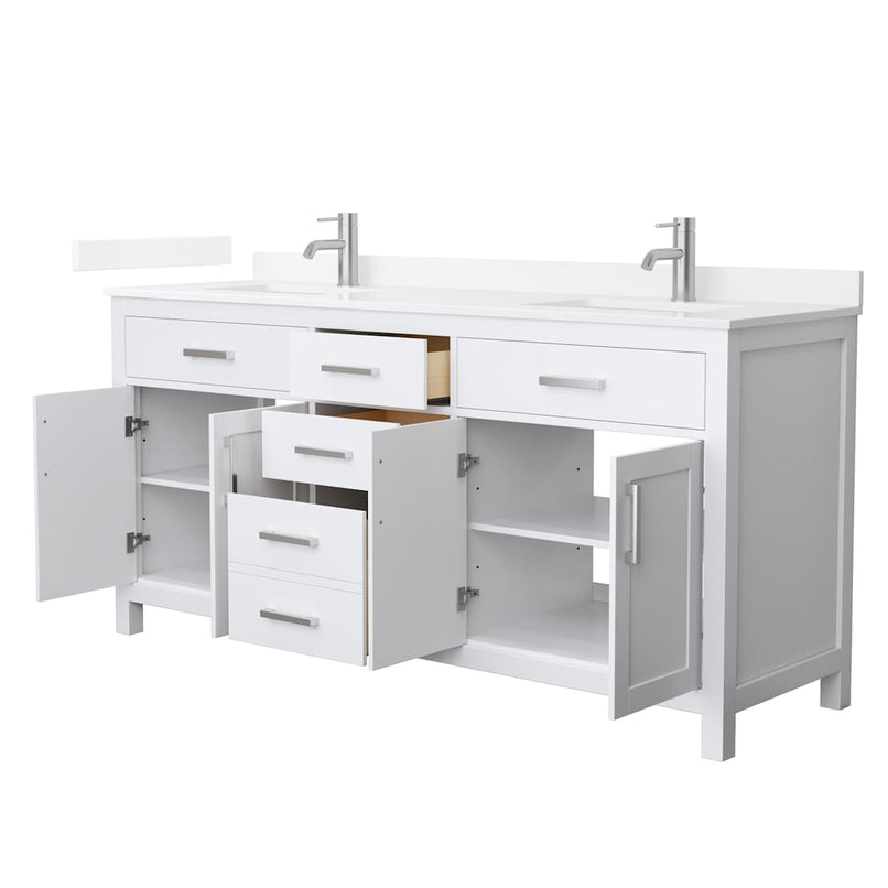 Beckett 72" Free Standing Double Basin Vanity Set with Cabinet and Quartz Vanity Top - image 8
