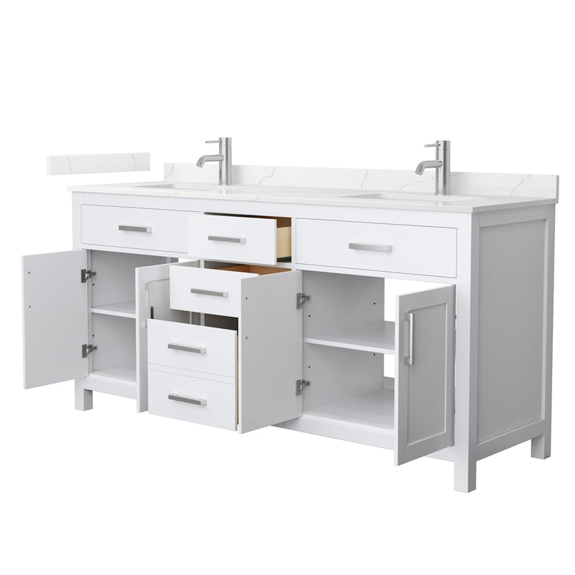 Beckett 72" Free Standing Double Basin Vanity Set with Cabinet and Quartz Vanity Top - image 9