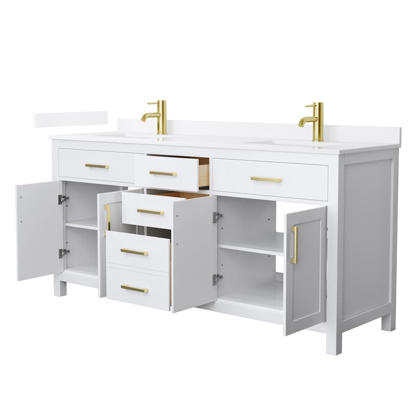 Beckett 72" Free Standing Double Basin Vanity Set with Cabinet and Quartz Vanity Top - image 10