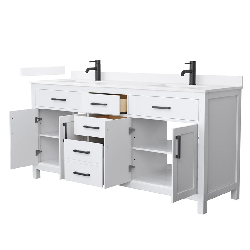 Beckett 72" Free Standing Double Basin Vanity Set with Cabinet and Quartz Vanity Top - image 12