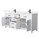 Beckett 72" Free Standing Double Basin Vanity Set with Cabinet and Quartz Vanity Top - image 13