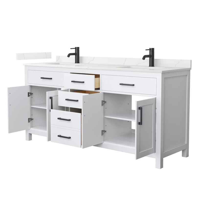 Beckett 72" Free Standing Double Basin Vanity Set with Cabinet and Quartz Vanity Top - image 13
