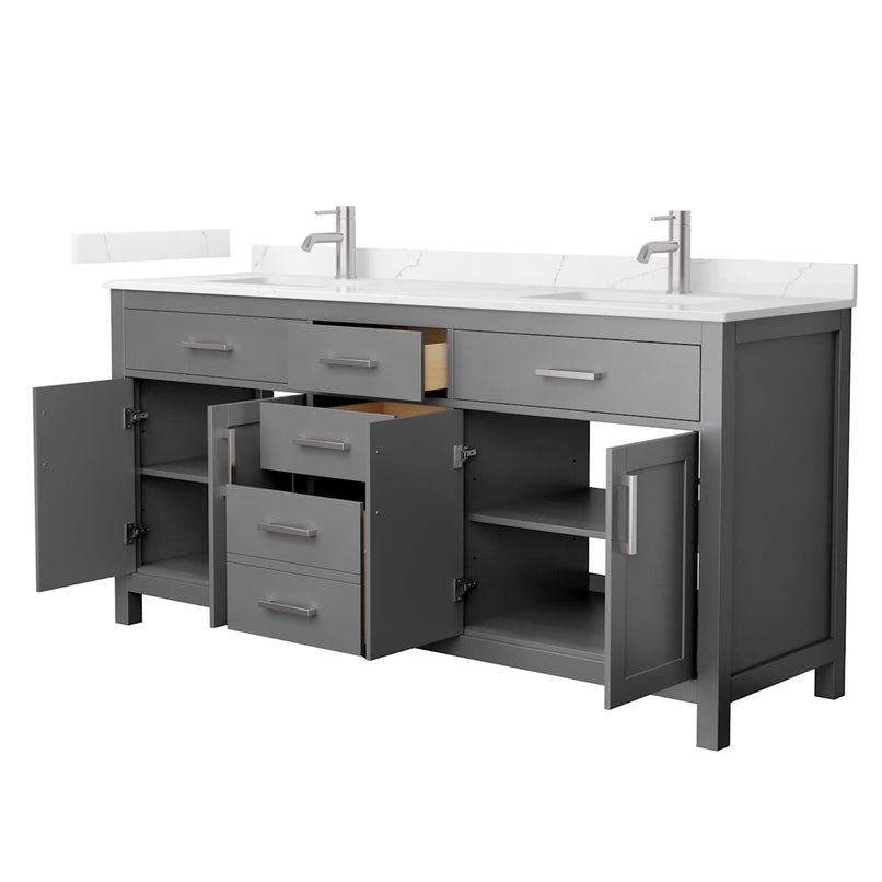 Beckett 72" Free Standing Double Basin Vanity Set with Cabinet and Quartz Vanity Top - image 15