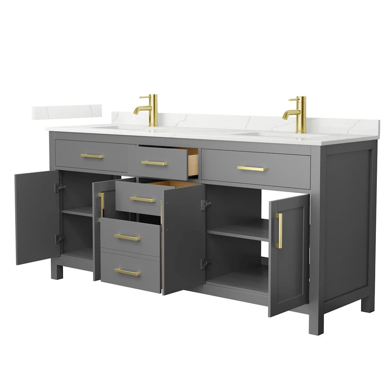 Beckett 72" Free Standing Double Basin Vanity Set with Cabinet and Quartz Vanity Top - image 19