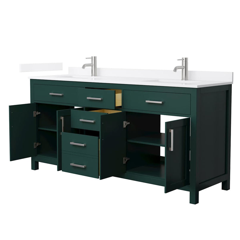 Beckett 72" Free Standing Double Basin Vanity Set with Cabinet and Quartz Vanity Top - image 20